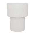 Table d'appoint cylindrique minimaliste en céramique peignée à la main, texture biomorphique, pour chambre ou salon
