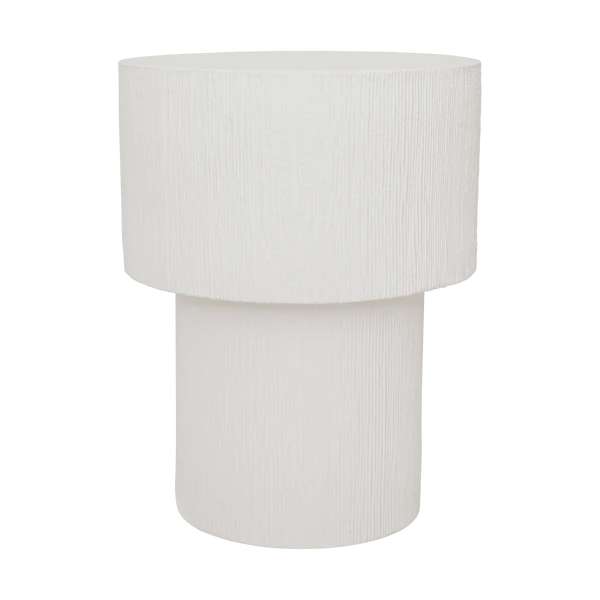 Table d'appoint cylindrique minimaliste en céramique peignée à la main, texture biomorphique, pour chambre ou salon