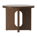 Table d'appoint ronde contemporaine en chêne Stone avec plateau en porte-à-faux et large base plate pour salon