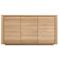 Buffet 3 portes minimaliste en chêne européen avec base flottante et lignes épurées pour salon ou salle à manger