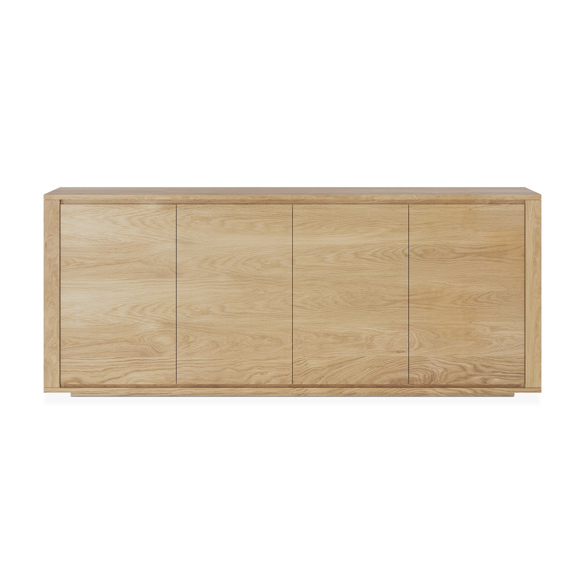Buffet 4 portes en chêne européen minimaliste avec base flottante pour salon ou salle à manger