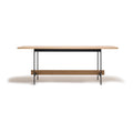 Table à manger industrielle en bois massif avec pieds en acier et base thermolaquée bronze ou noire pour salle à manger