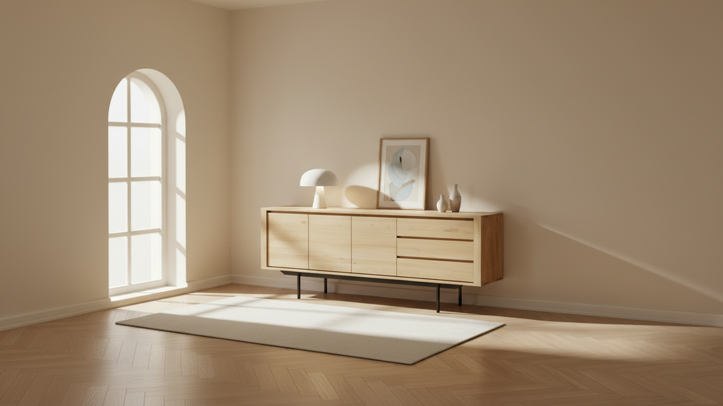 Wide angle sideboard room shot